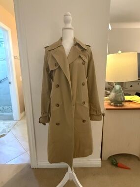 Ralph Lauren Double-Breasted Trench Coat in Khaki